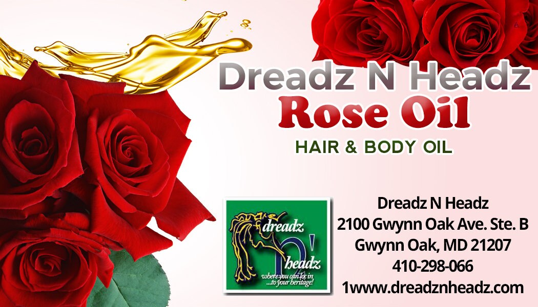 Rose - Dreadz-N-Headz Hair & Body Oil - 100% Vegan. Handcrafted Moisture from Scalp to Sole
