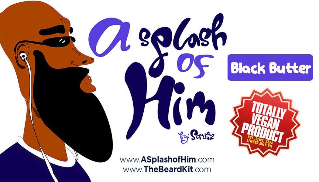 A Splash of Him Black Butter Beard Oil – Organic Vegan Growth Blend