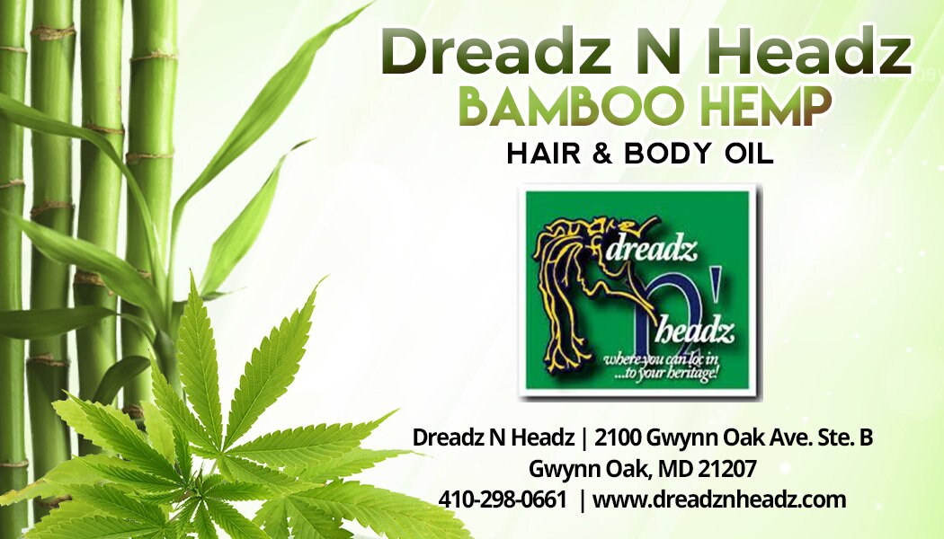 Bamboo Hemp Dreadz-N-Headz Hair & Body Oil - 100% Vegan. Handcrafted Moisture from Scalp to Sole