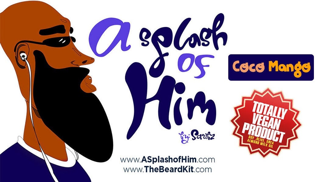 A Splash of Him Coco Mango Beard Oil – Organic Vegan Growth & Hydration Blend