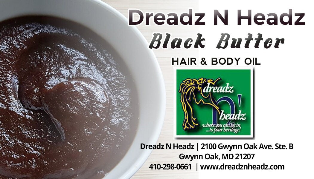 Black Butter Dreadz-N-Headz Hair & Body Oil - 100% Vegan. Handcrafted Moisture from Scalp to Sole