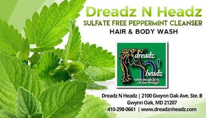 Sulfate FREE Peppermint Cleanser Hair & Body Wash - 100% Vegan All Natural