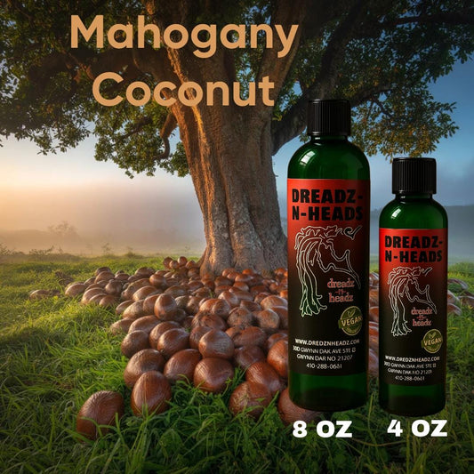 Mahogany Coconut Dreadz-N-Headz Hair & Body Oil - 100% Vegan. Handcrafted Moisture from Scalp to Sole.