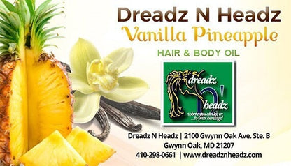 Vanilla Pineapple Dreadz-N-Headz Hair & Body Oil - 100% Vegan. Handcrafted Moisture from Scalp to Sole