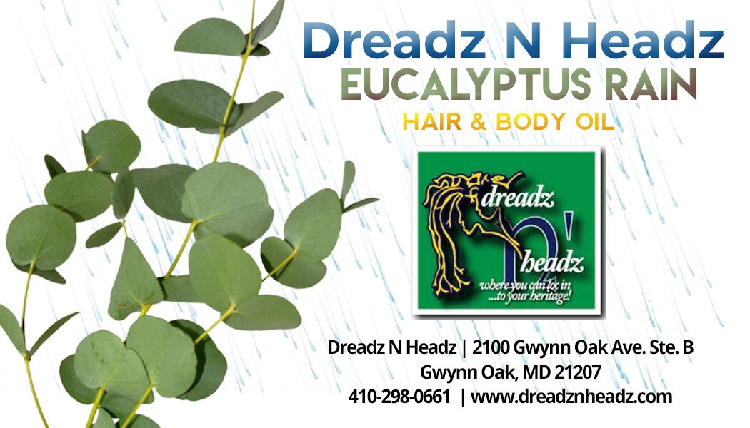 Eucalyptus Rain Dreadz-N-Headz Hair & Body Oil - 100% Vegan. Handcrafted Moisture from Scalp to Sole