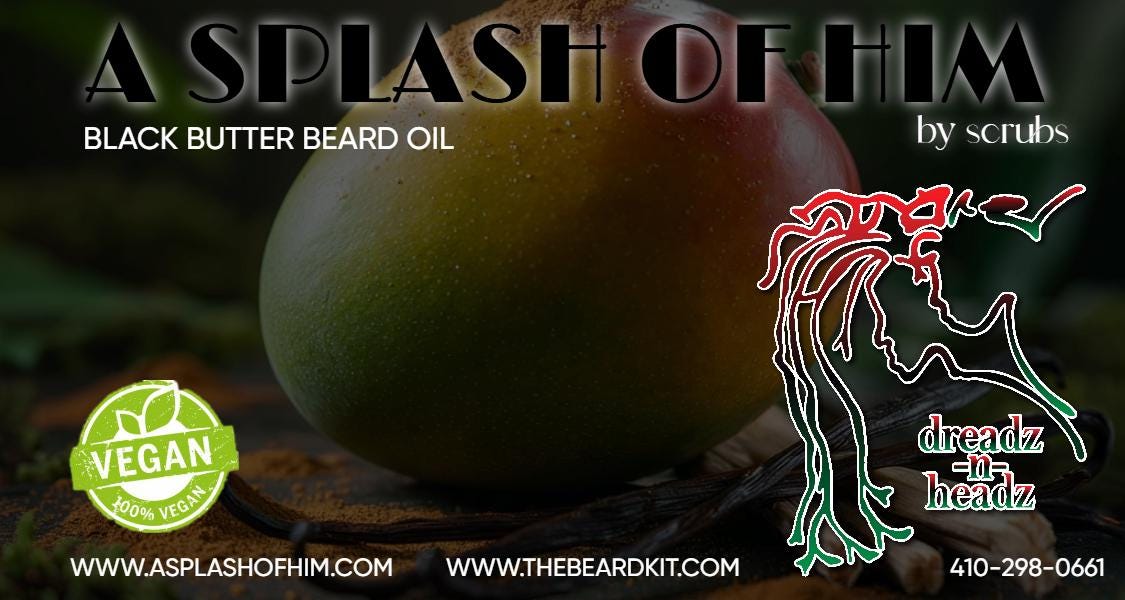 A Splash of Him Black Butter Beard Oil – Organic Vegan Growth Blend