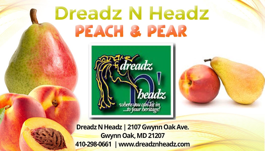 Peach Pear Dreadz-N-Headz Hair & Body Oil - 100% Vegan. Handcrafted Moisture from Scalp to Sole