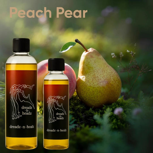 Peach Pear Dreadz-N-Headz Hair & Body Oil - 100% Vegan. Handcrafted Moisture from Scalp to Sole