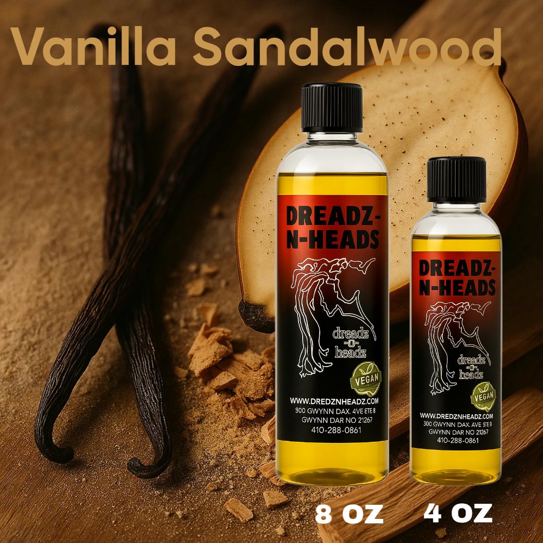 Vanilla Sandalwood Dreadz-N-Headz Hair & Body Oil - 100% Vegan. Handcrafted Moisture from Scalp to Sole