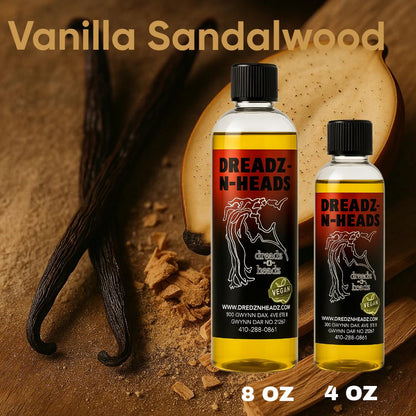 Vanilla Sandalwood Dreadz-N-Headz Hair & Body Oil - 100% Vegan. Handcrafted Moisture from Scalp to Sole