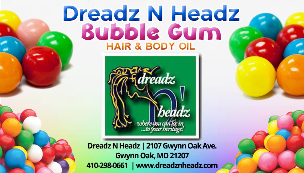 Bubble Gum Dreadz-N-Headz Hair & Body Oil - 100% Vegan. Handcrafted Moisture from Scalp to Sole