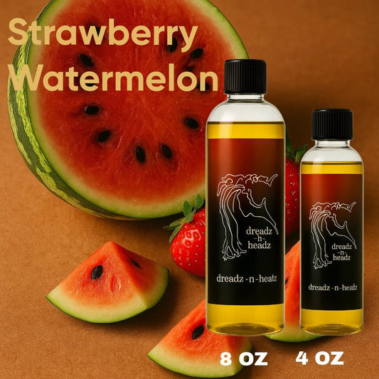 Strawberry Watermelon Dreadz-N-Headz Hair & Body Oil - 100% Vegan. Handcrafted Moisture from Scalp to Sole