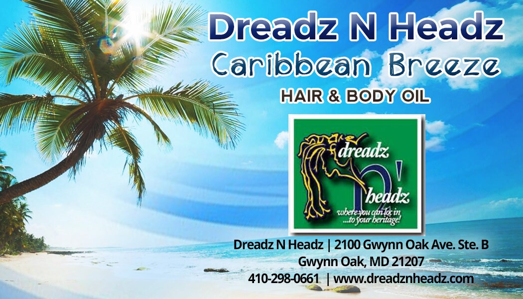 Caribbean Breeze Dreadz-N-Headz Hair & Body Oil - 100% Vegan. Handcrafted Moisture from Scalp to Sole