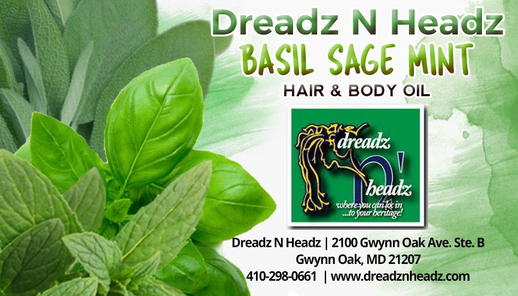 Basil Sage Mint Hair & Body Oil - 100% Vegan All Natural