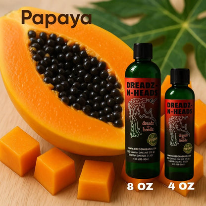 Papaya  - Dreadz-N-Headz Hair & Body Oil - 100% Vegan. Handcrafted Moisture from Scalp to Sole.