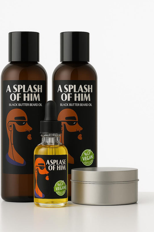 A Splash of Him - Vegan Beard Grooming Kit – Organic, Softens & Moisturizes