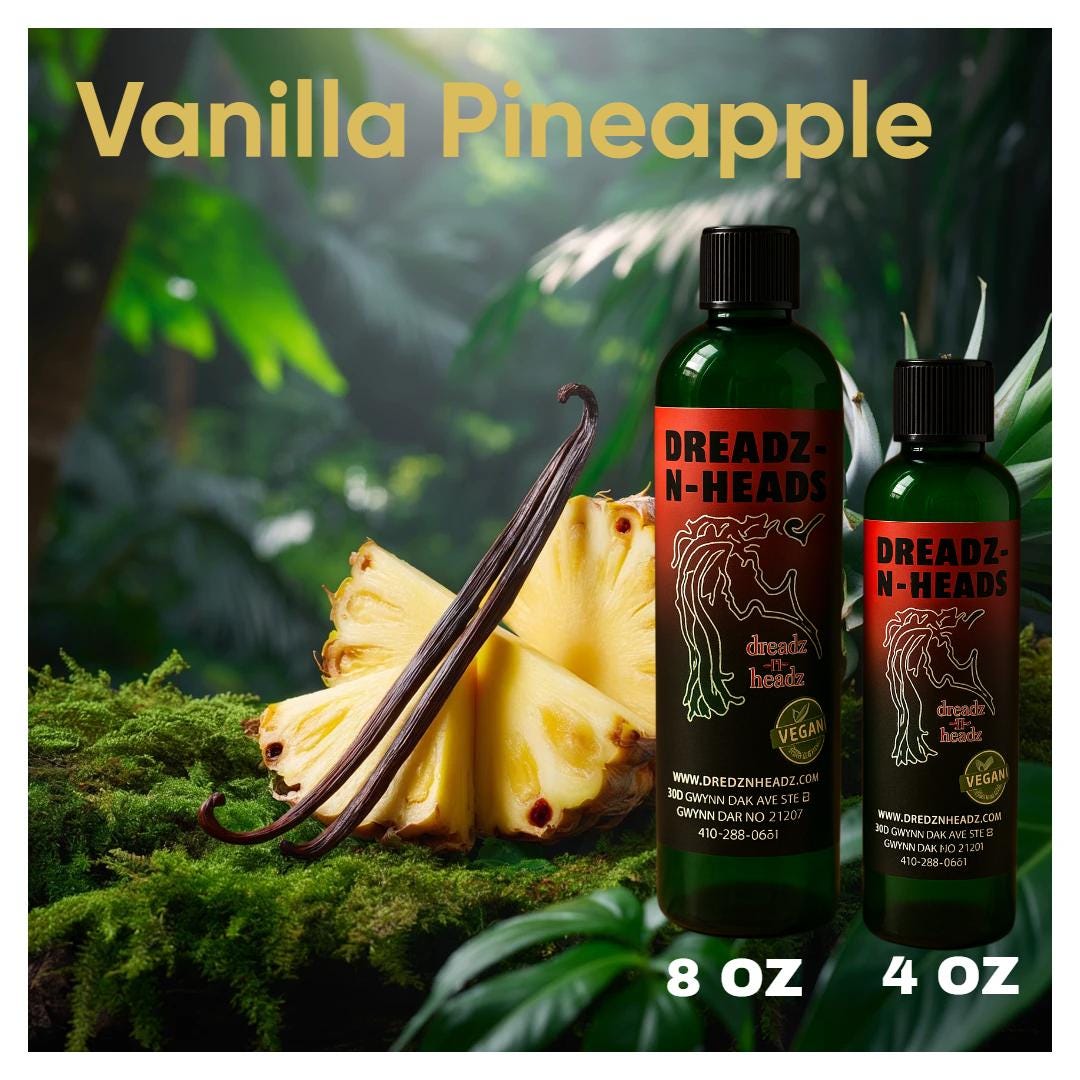 Vanilla Pineapple Dreadz-N-Headz Hair & Body Oil - 100% Vegan. Handcrafted Moisture from Scalp to Sole