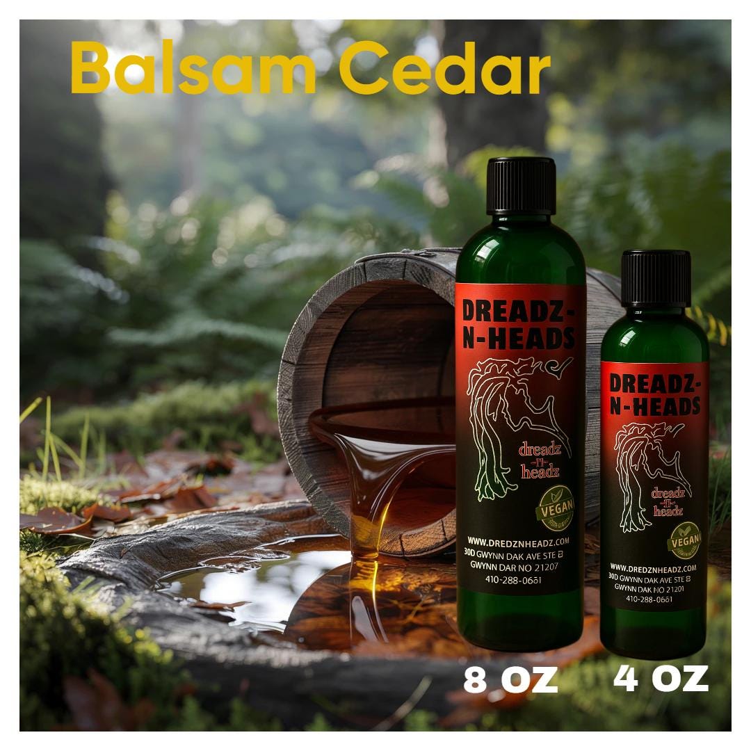 Balsam Cedar Dreadz-N-Headz Hair & Body Oil - 100% Vegan. Handcrafted Moisture from Scalp to Sole.