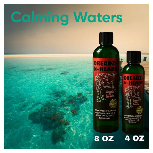 Calming Waters Dreadz-N-Headz Hair & Body Oil - 100% Vegan. Handcrafted Moisture from Scalp to Sole.