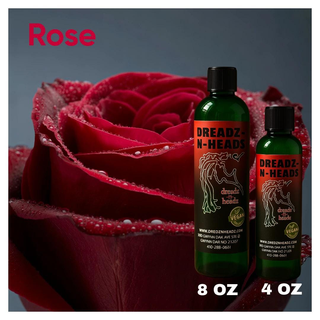 Rose - Dreadz-N-Headz Hair & Body Oil - 100% Vegan. Handcrafted Moisture from Scalp to Sole